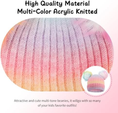Winter Hat for Kids with Double Pom Pom Beanie