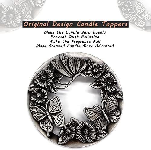 Hion Jar Candle Toppers Butterfly Silver