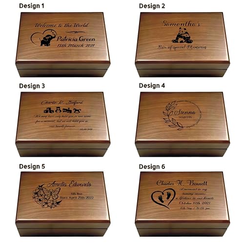 Premium Walnut Baby Keepsake Box with Custom Engraving