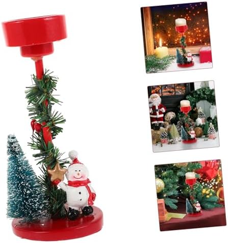 VINTORKY Cute Retro Snowman Candle Holder