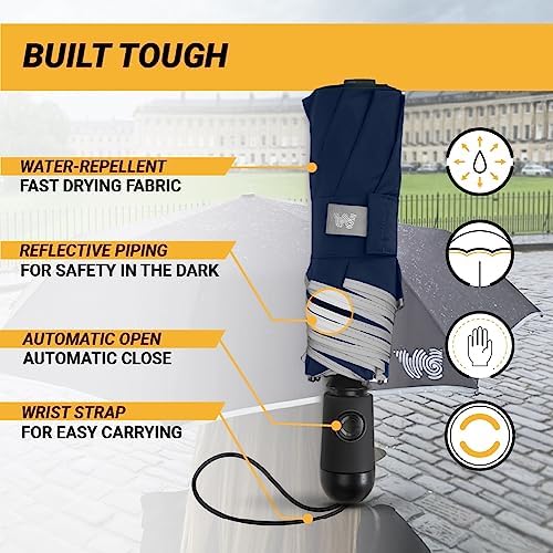 Weatherman Compact Mini Umbrella - Windproof for 45 MPH
