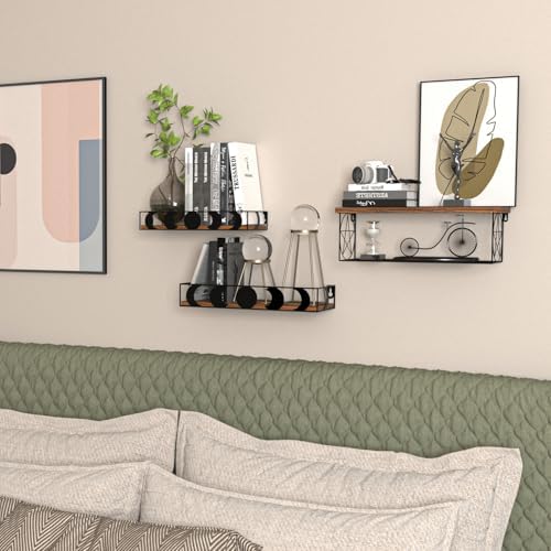 PHAREGE Moon Phase Floating Shelves Set of 3 1