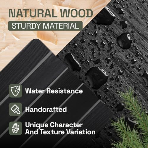 BAOBAB WORKSHOP Floating Shelves Set of 2 - Black Natural Wood