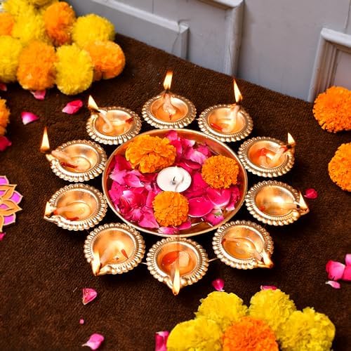 CraftVatika Diya Urli Bowl for Home Decor Diwali Gifts