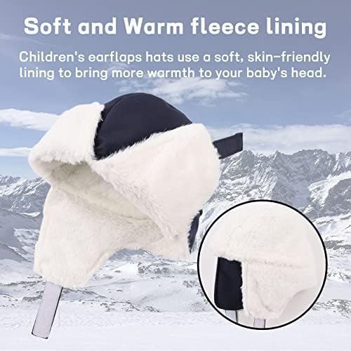 JANGANNSA Winter Baby Beanie Fleece Lined Trapper Hat