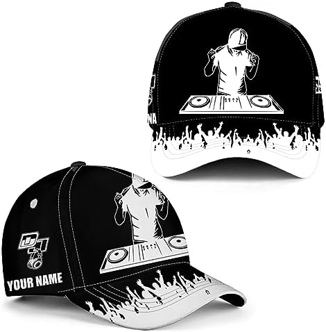 Personalized DJ Baseball Cap for Men Women Custom Name Funny Music Hat