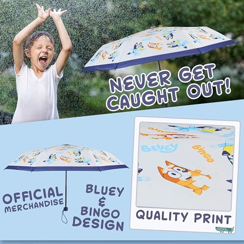 Bluey Kids Folding Umbrella - Telescopic and Lightweight