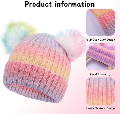 Winter Hat for Kids with Double Pom Pom Beanie
