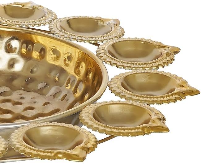 FIRKIRI Gold 14 Inch Floating Flower Urli Bowl