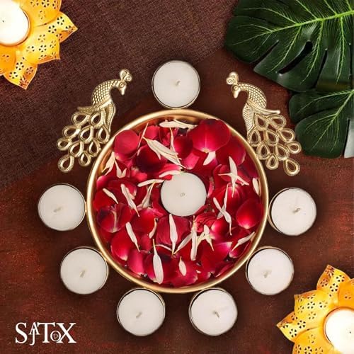 SAJTOX Decorative Peacock Urli Bowl 95 Inches