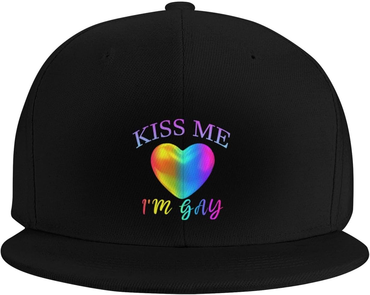 Baseball Cap Kiss Me Im Gay Black Adjustable