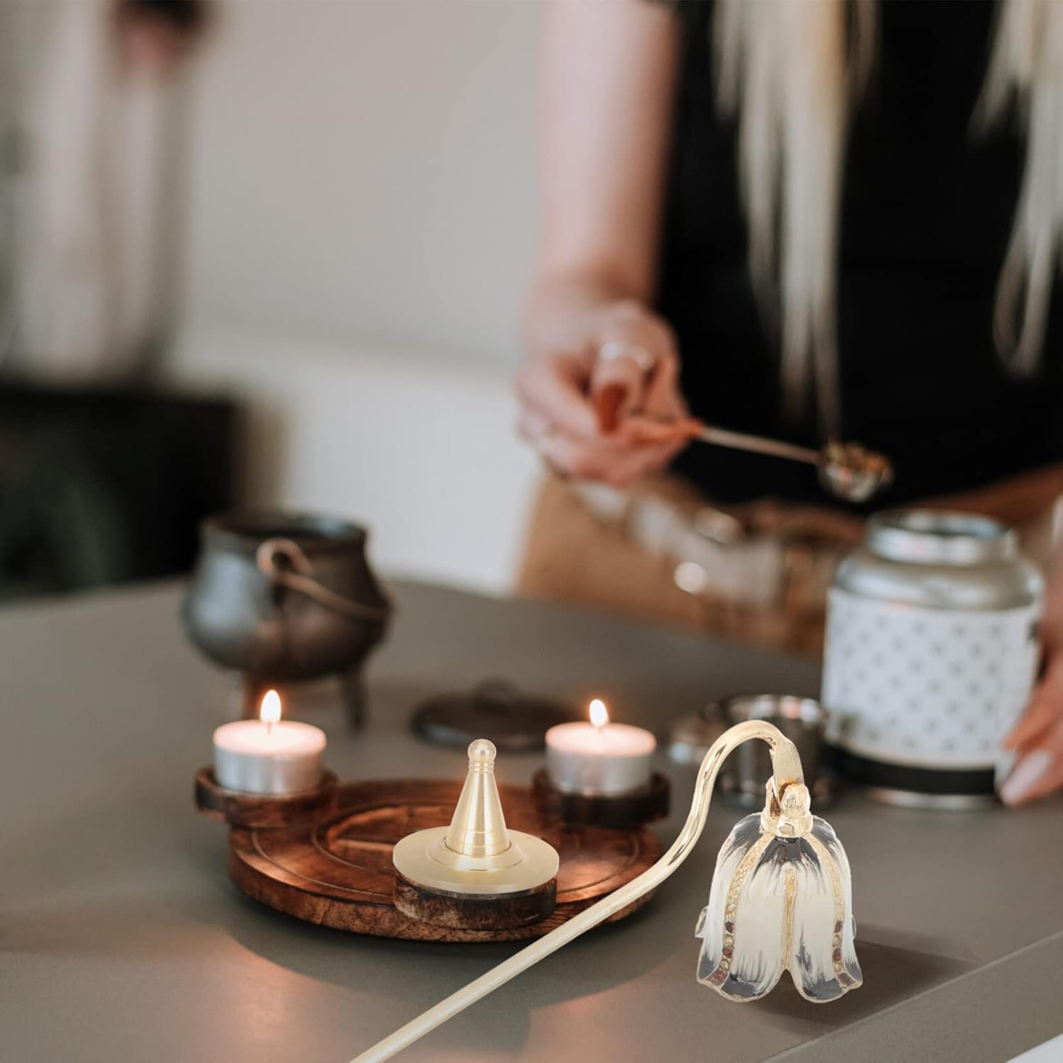 HOLIDYOYO Painted Flower Candle Snuffer