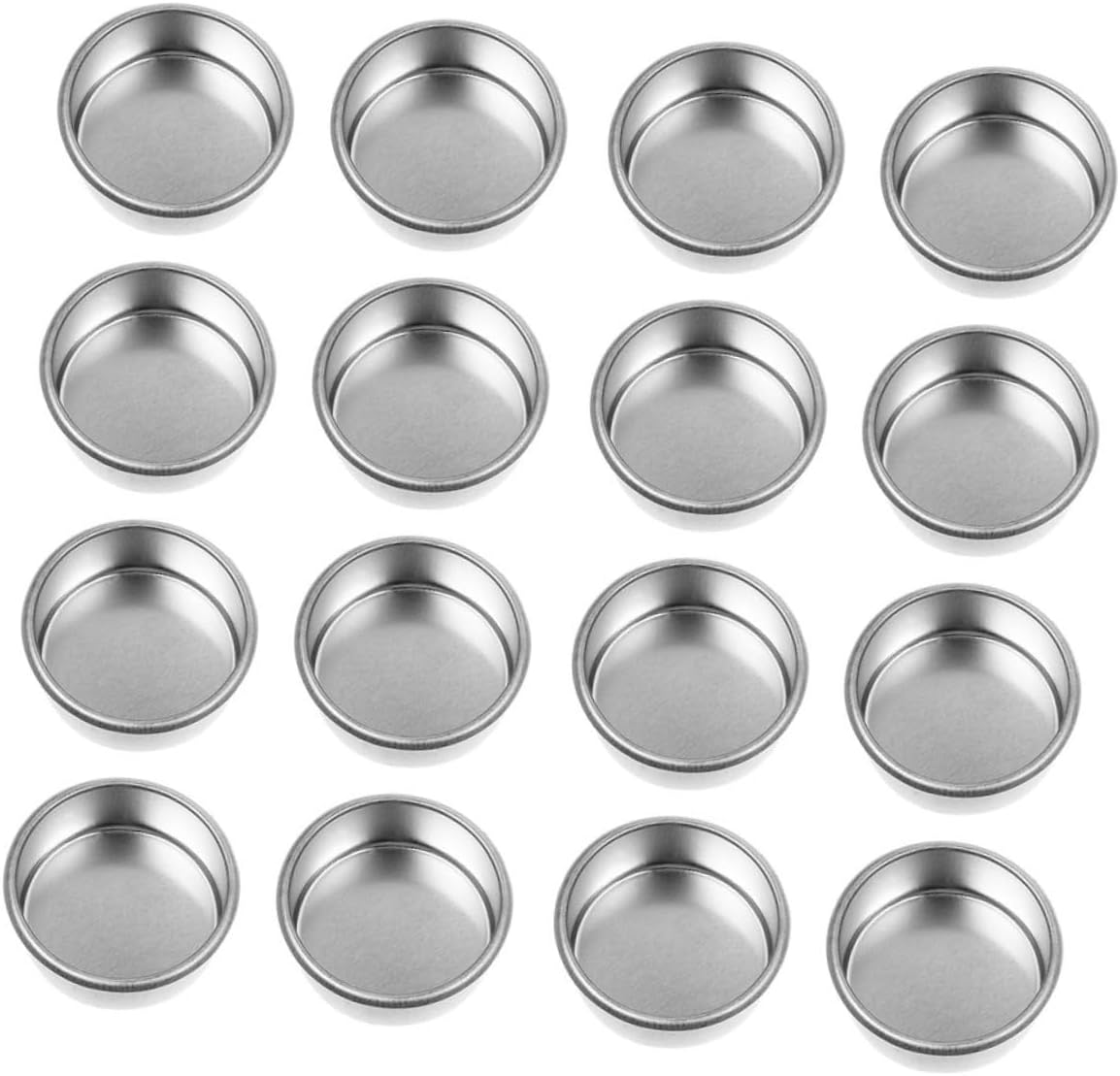 BUGUUYO 24pcs Silver Rimmed Iron Candle Holders