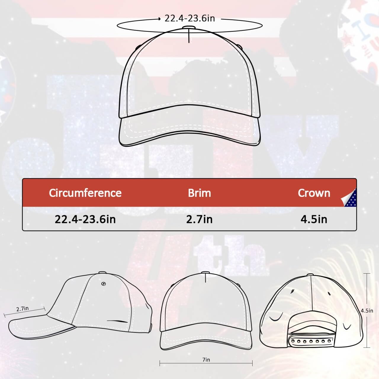 Custom American Flag Baseball Cap for Men 1
