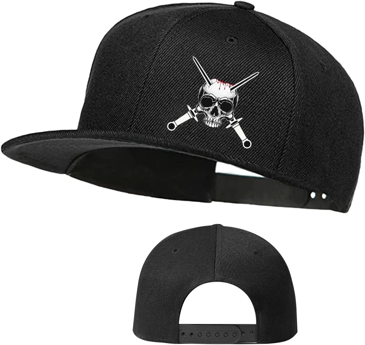 Adjustable Black Snapback Hat for Men and Women