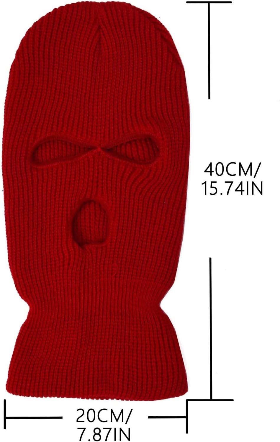 3 Hole Winter Knitted Mask Warm Balaclava for Skiing and Cycling