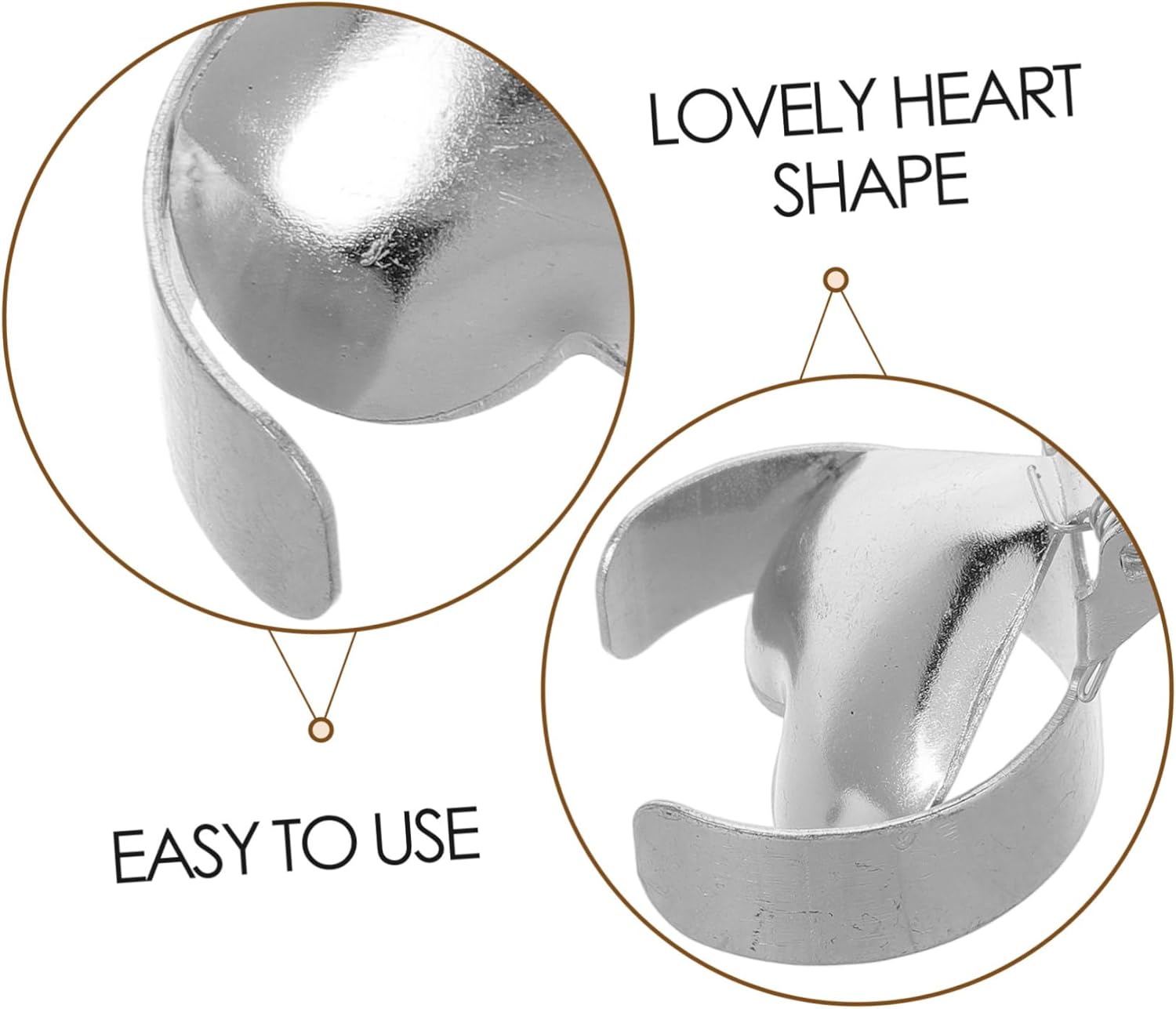 Heart-Shaped Metal Candle Snuffer Tray 2pc