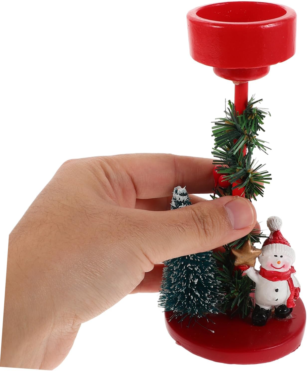 VINTORKY Cute Retro Snowman Candle Holder