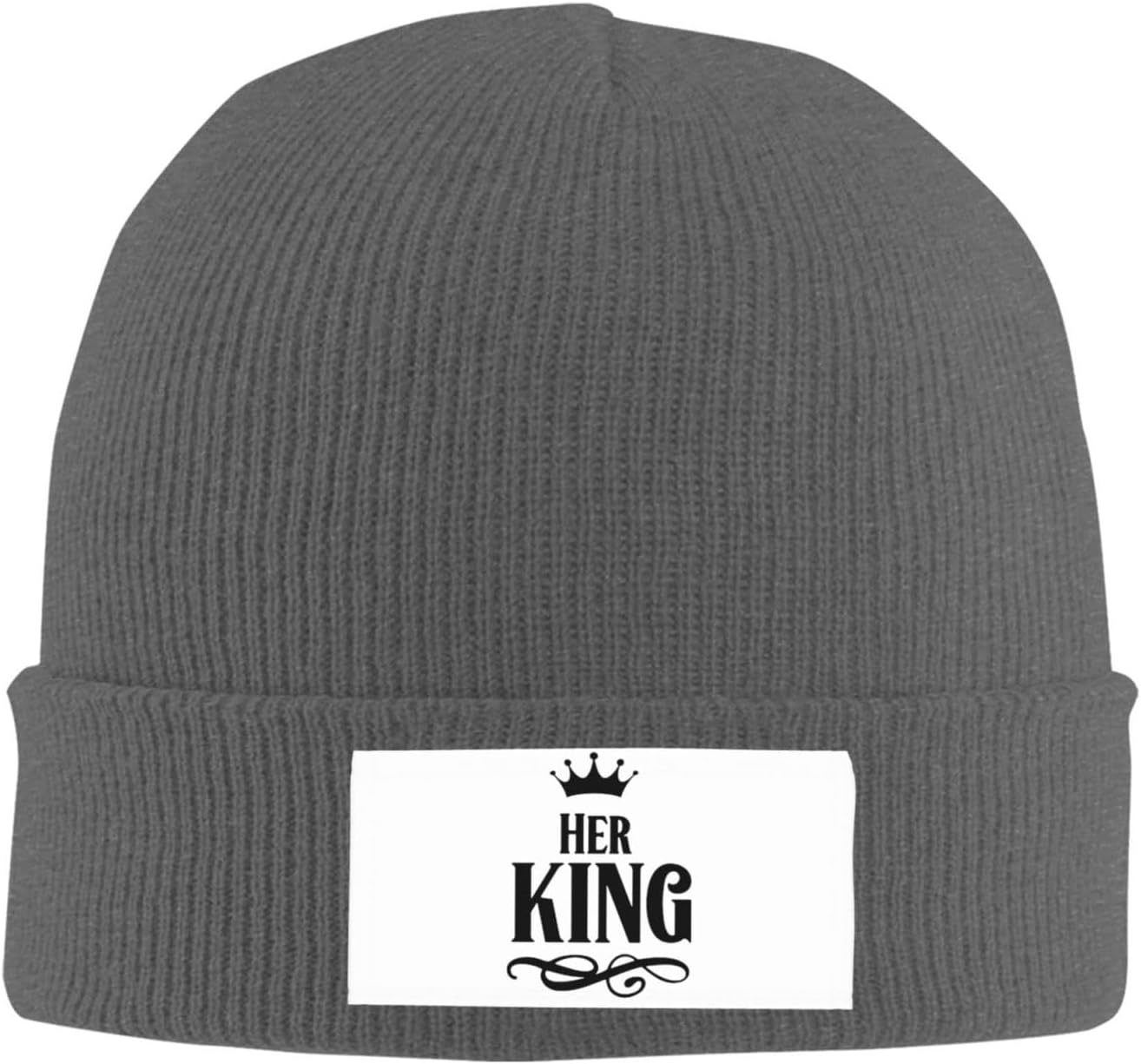 Winter Warm Knitted Hat for Girls Black Cap with Elastic Band