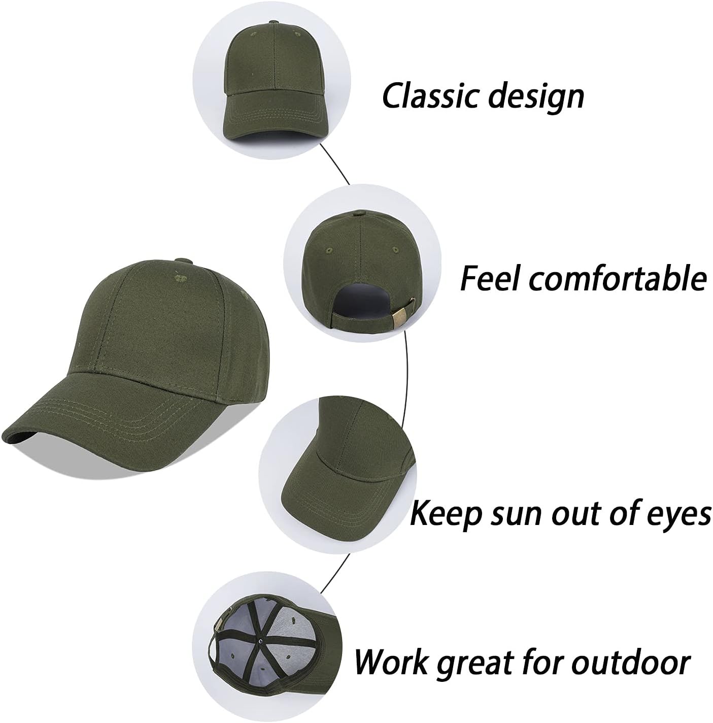 LANGZHEN Unisex Baseball Cap 100 Cotton Adjustable Dad Hat
