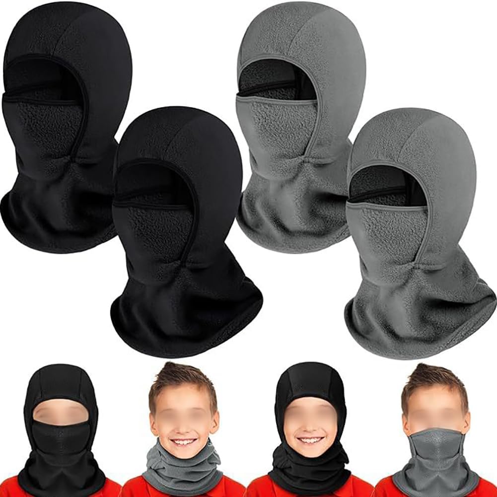 GSHLLO Kids Navy Blue Fleece Ski Mask Neck Warmer