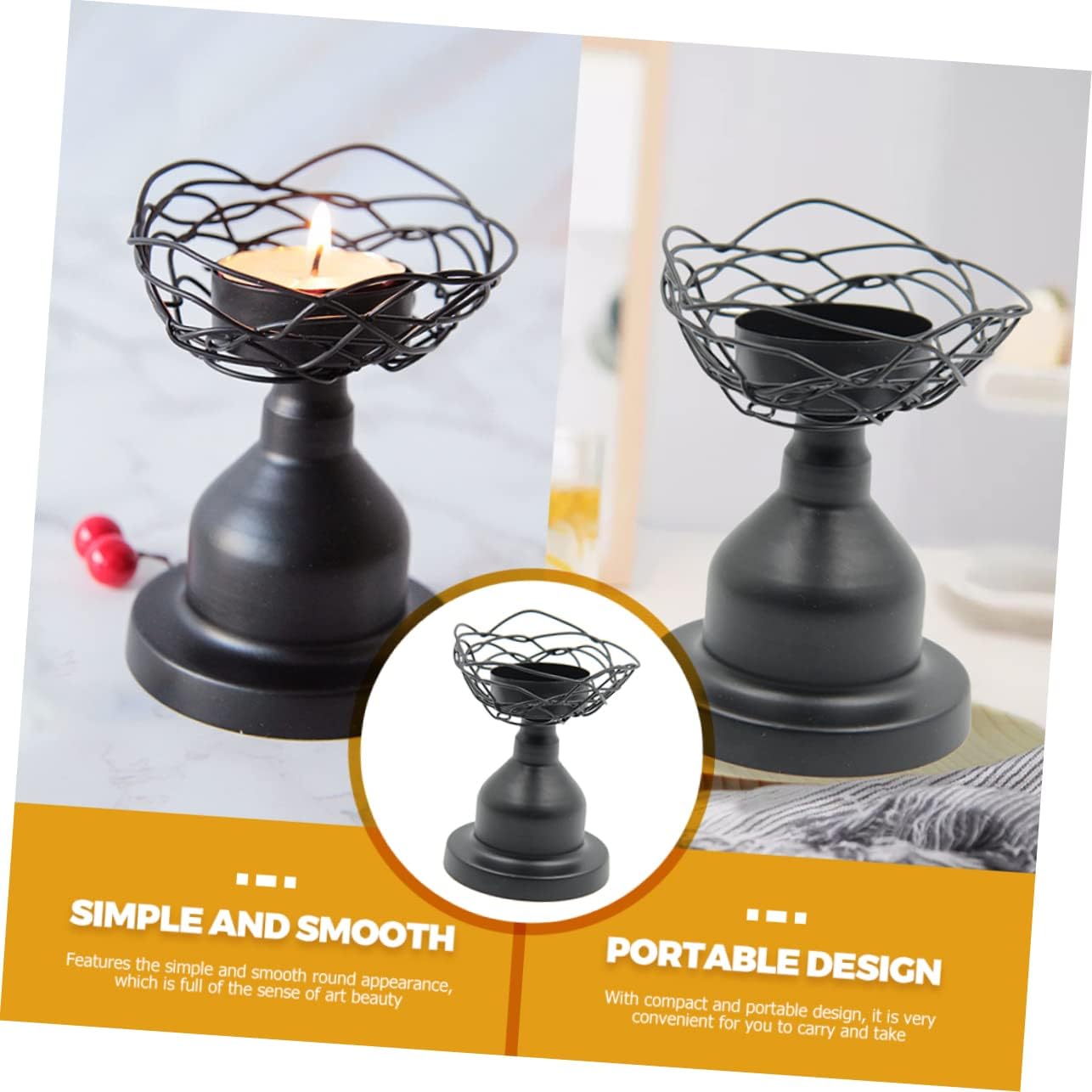 PRETYZOOM Bird Nest Candle Holder Tealight Stand