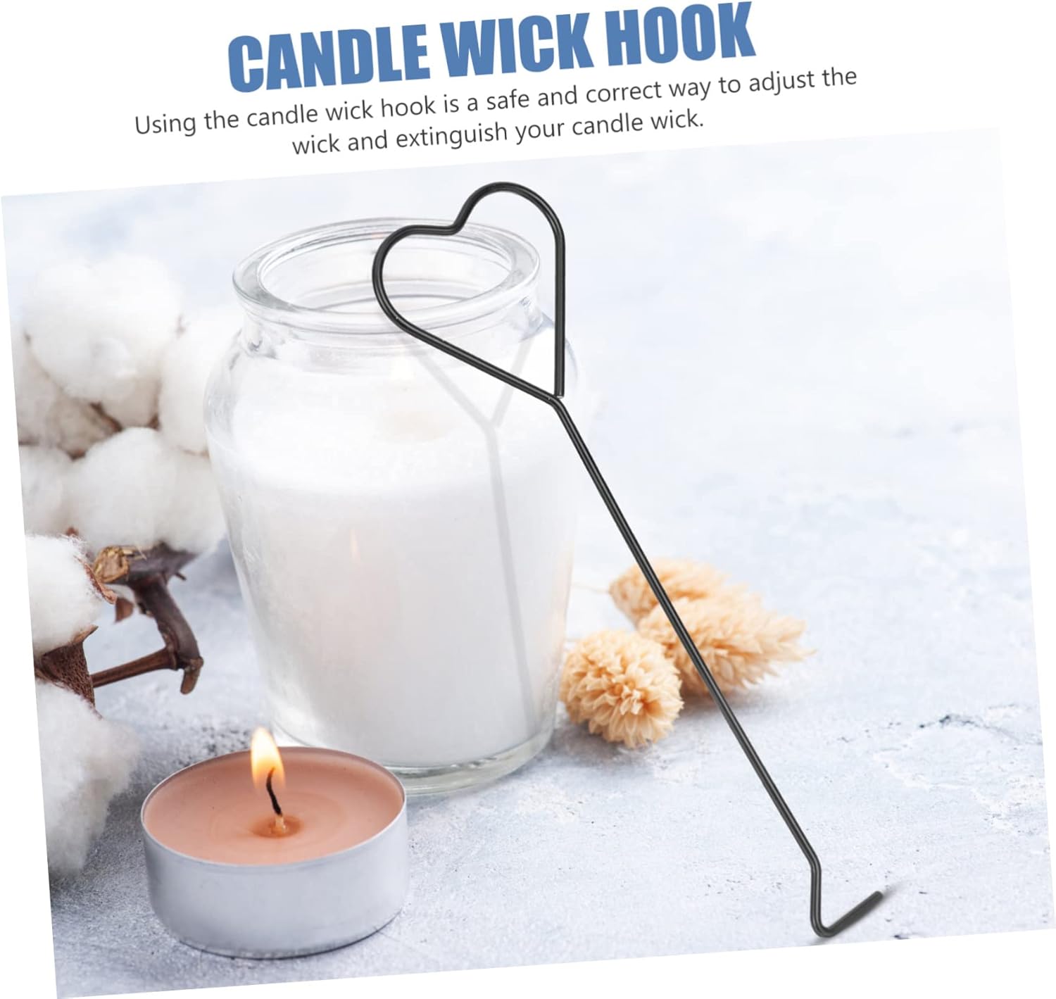 Happyyami Iron Heart-Shaped Candle Wick Dipper 4 Pack
