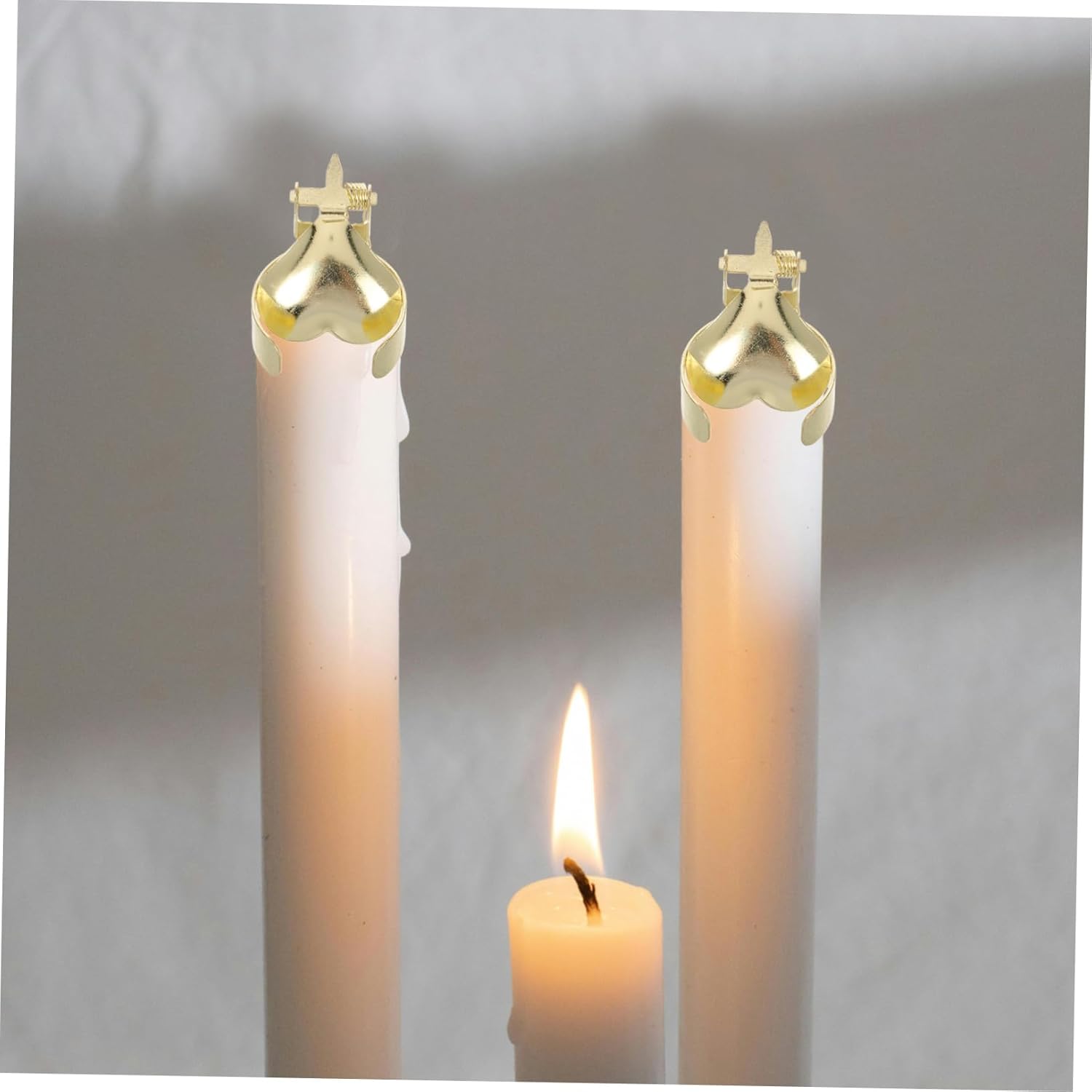 Zerodeko 2Pcs Heart Shaped Metal Candle Snuffer Elegant Design