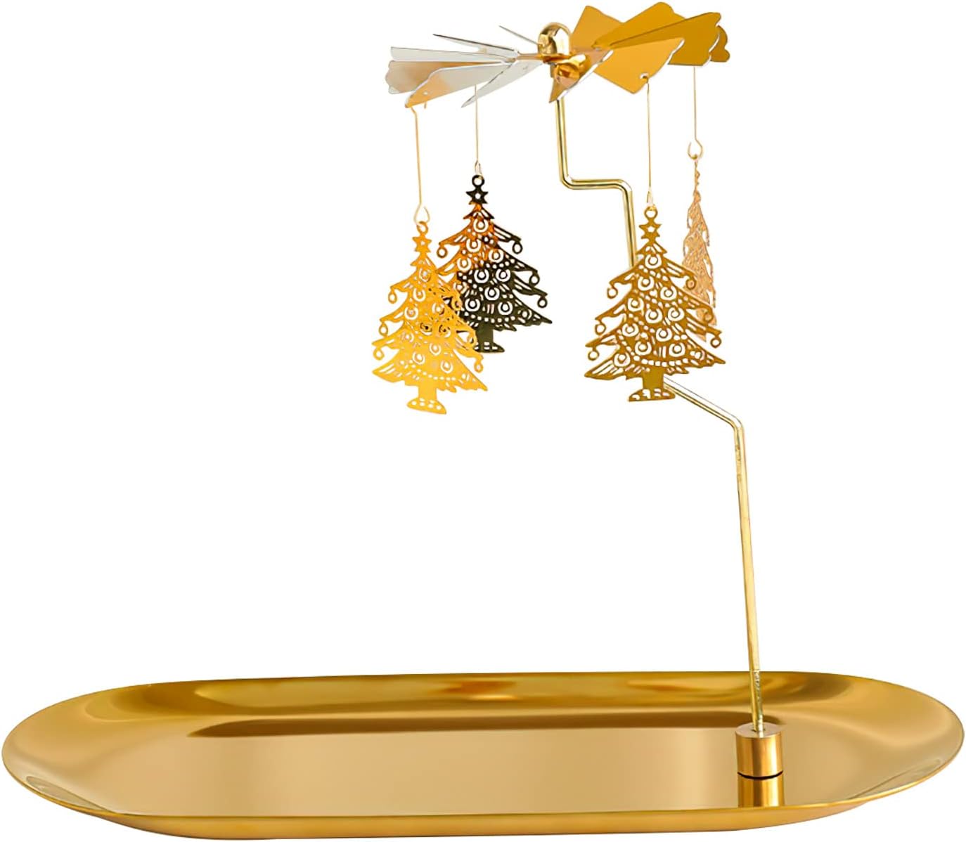 Creahaus Gold Carousel Candle Spinner with Tray