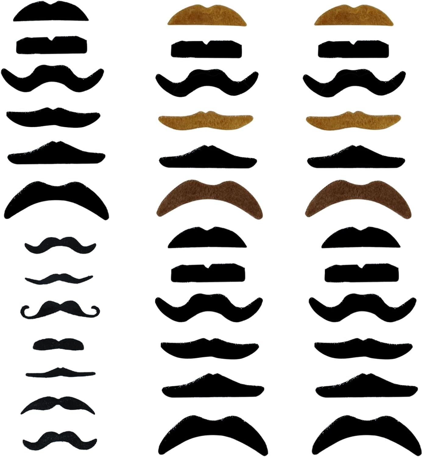 Paidiem 36PCS Fake Mustaches Black Brown
