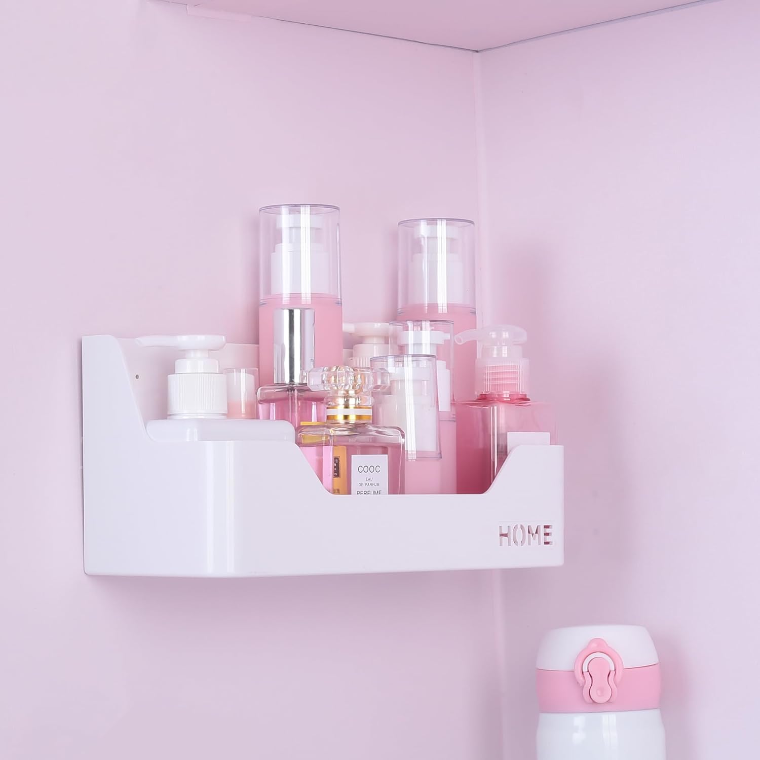 MATIMASU Bedside Shelf Organizer Storage Caddy Wall Mount Adhesive Box