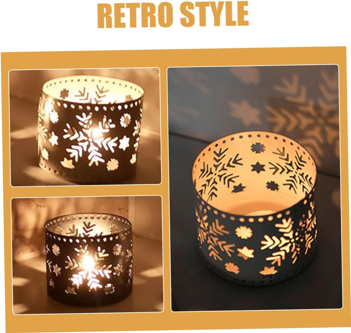 Iron Christmas Candle Holder Snowflake Design Pen Stand Decor