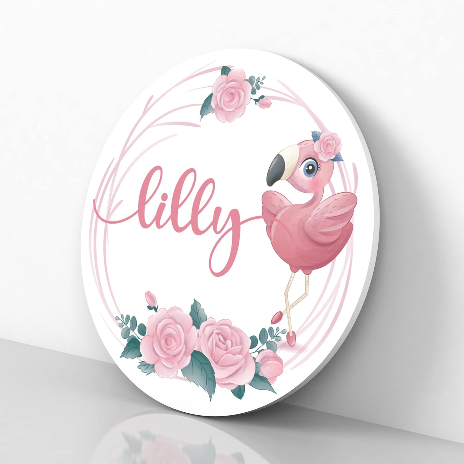 Letters by Leslie Floral Flamingo Name Sign 24 Inch 1