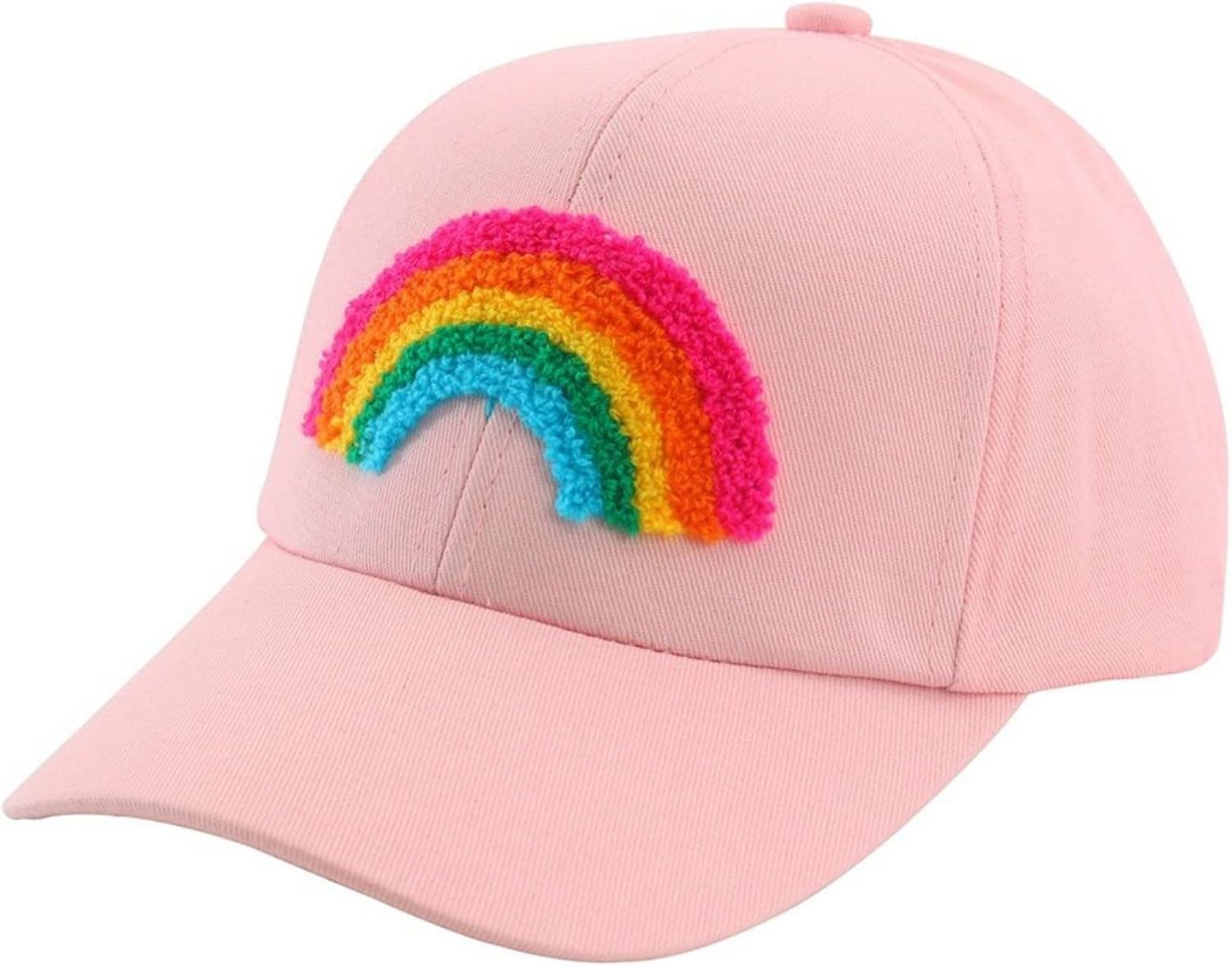 Julerwoo Kids Girls Pink Baseball Cap with Unicorn Rainbow Embroidery