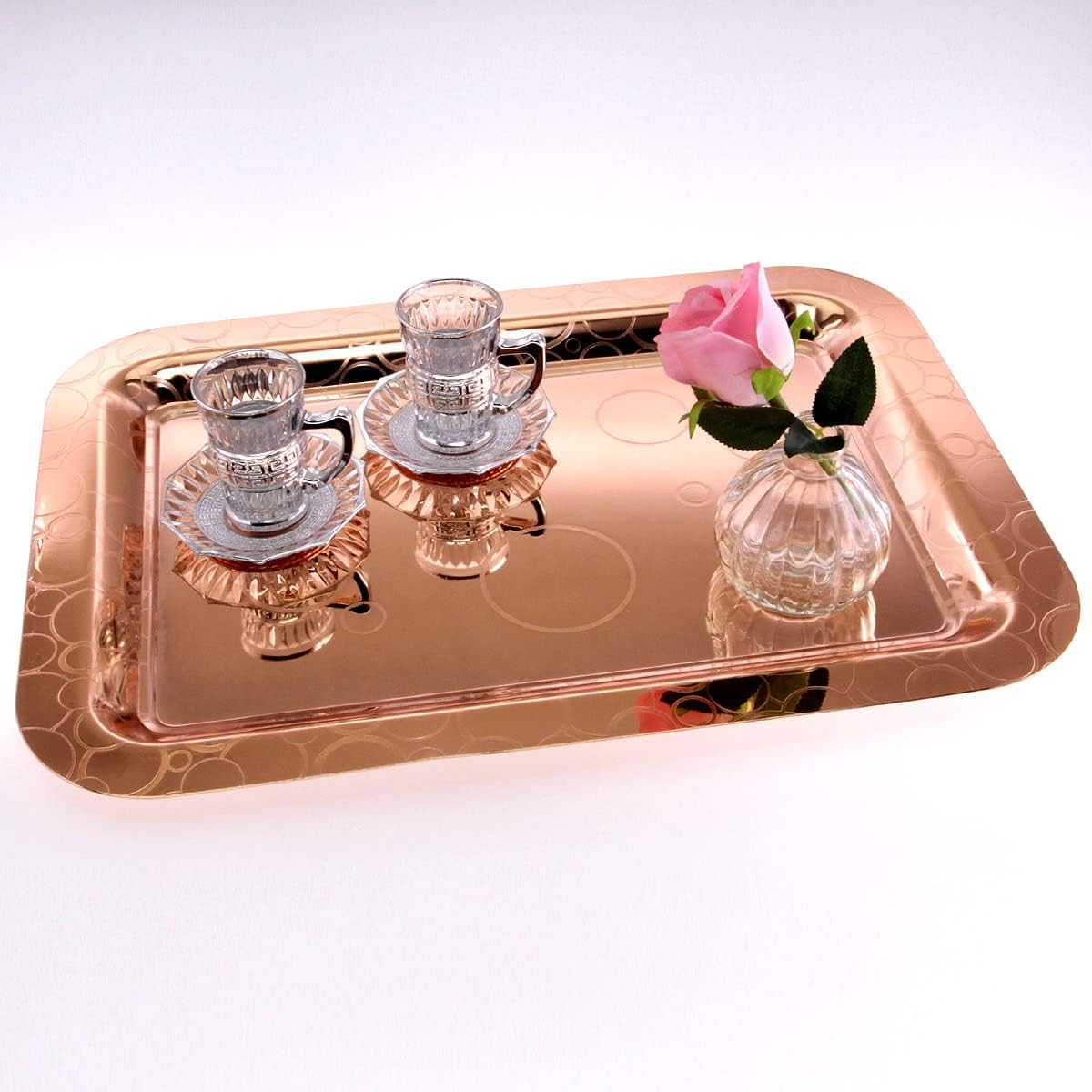 Pack of 3 20x143 Inch Gold Plated Mirror Serving Trays 1
