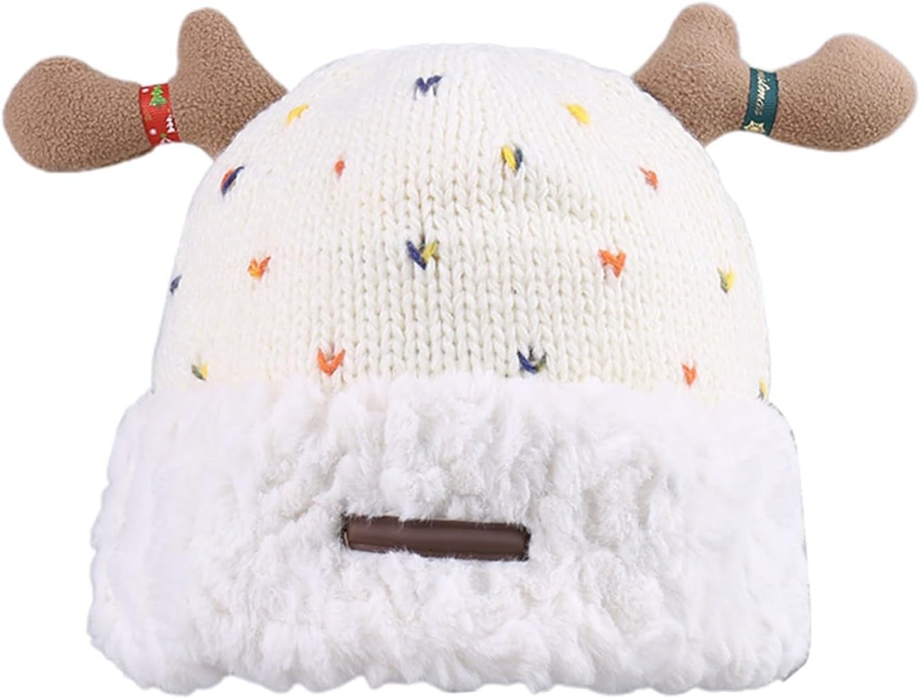 Christmas Winter Warm Deer Knit Hat with Thick Fleece