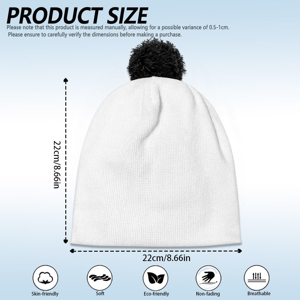 Pwnixequ Kids Pompom Beanie Hat for Winter