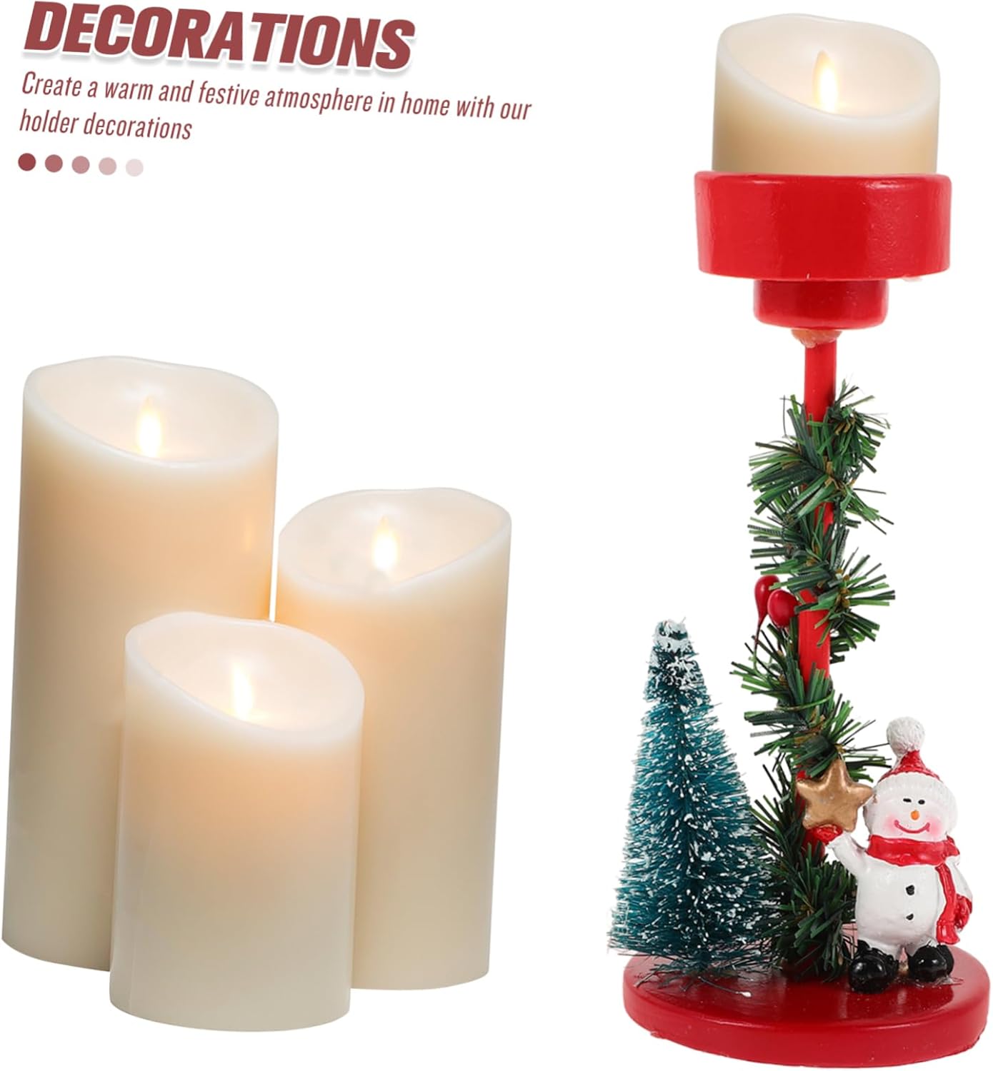 Whimsical Snowman Candle Holder for Christmas and Wedding Decor