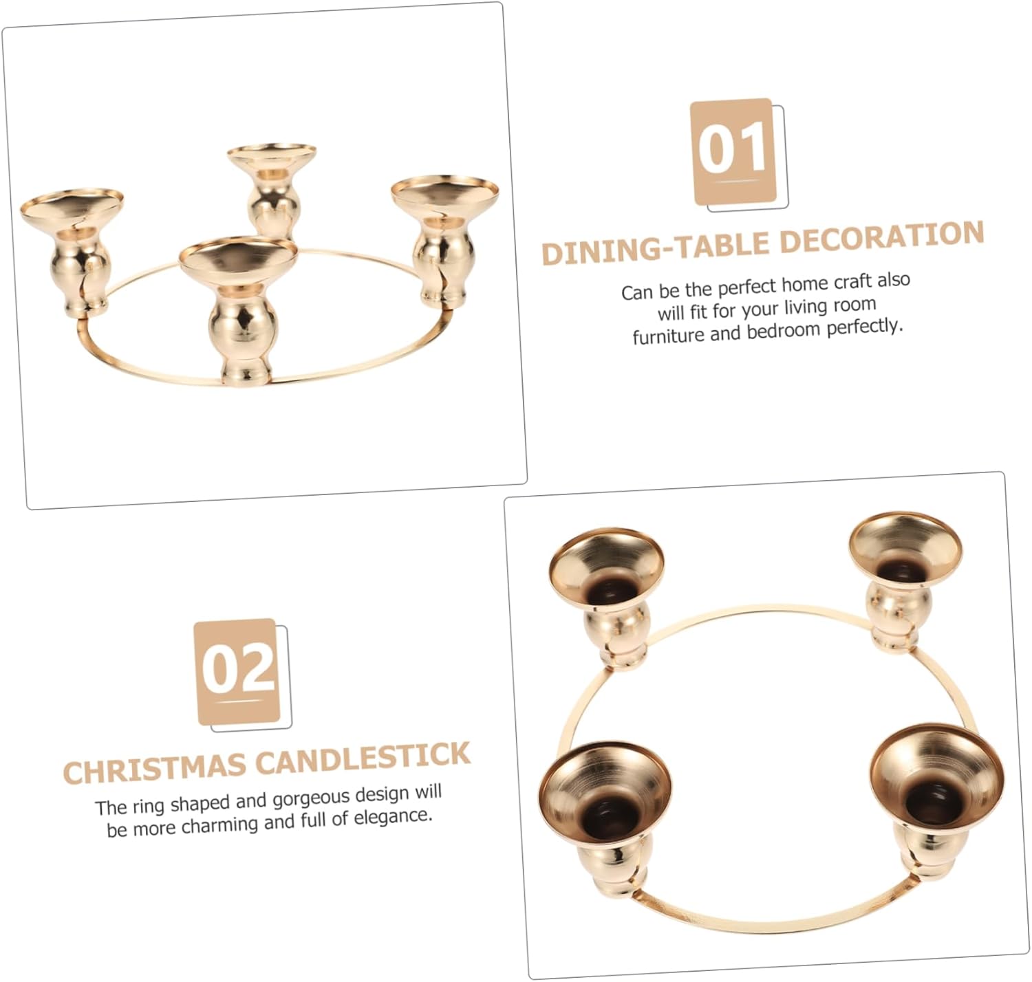 Ciieeo Advent Candle Ring Wreath Holder 1