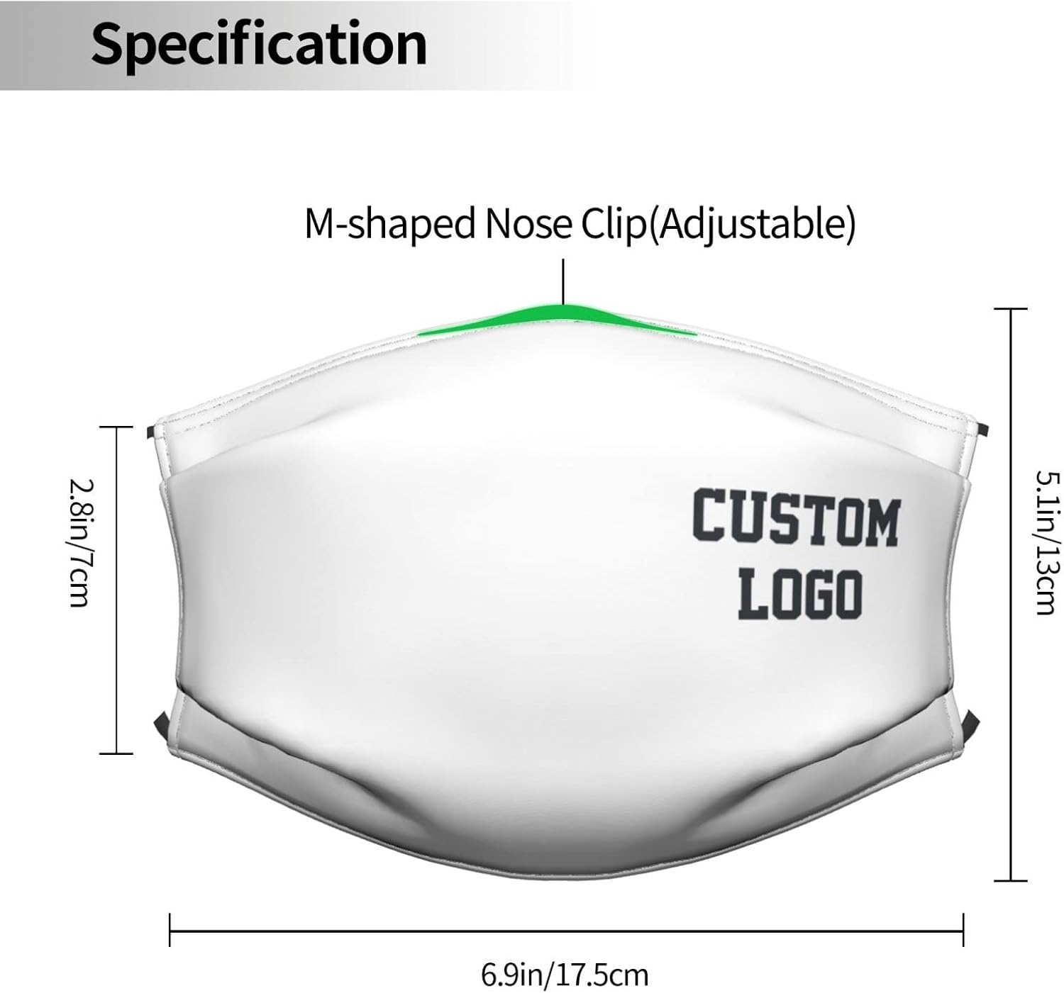 Custom Face Mask with Photo Text Logo Adjustable Reusable Cloth Cover