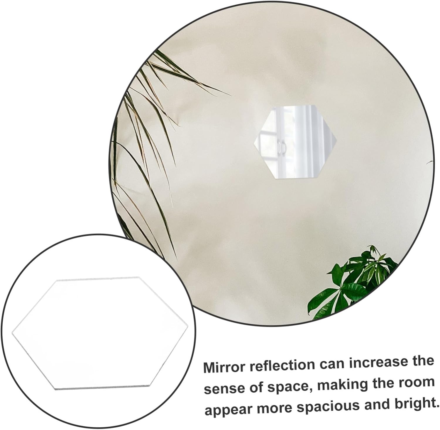 Cabilock Acrylic Hexagon Wall Mirror Easy to Clean