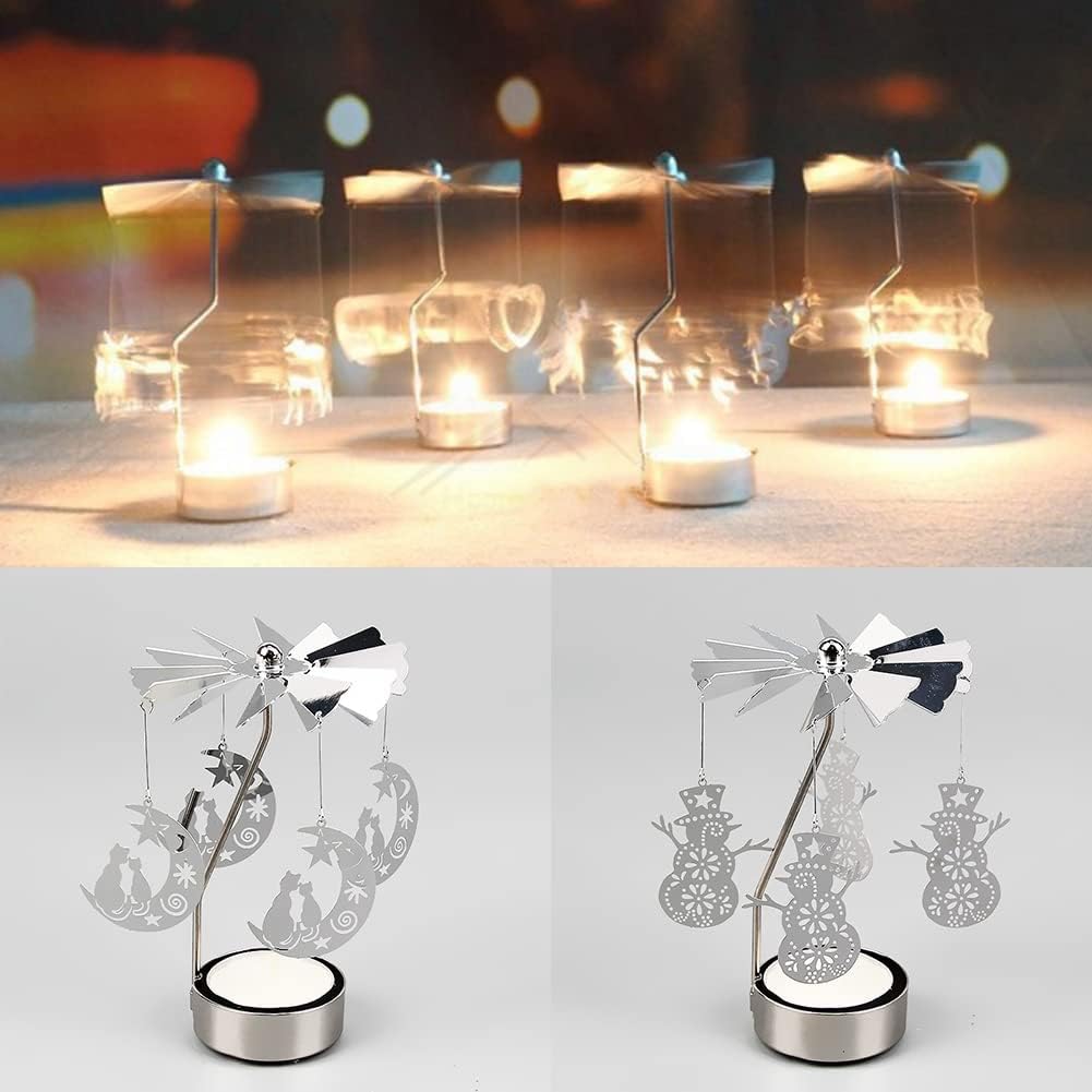 Surakey Rotating Tea Light Holder Snowman Design