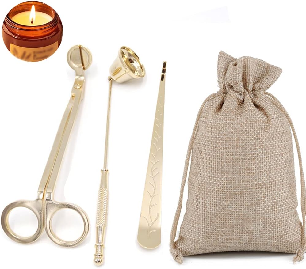 3 in 1 Candle Care Tool Set with Gold Trim