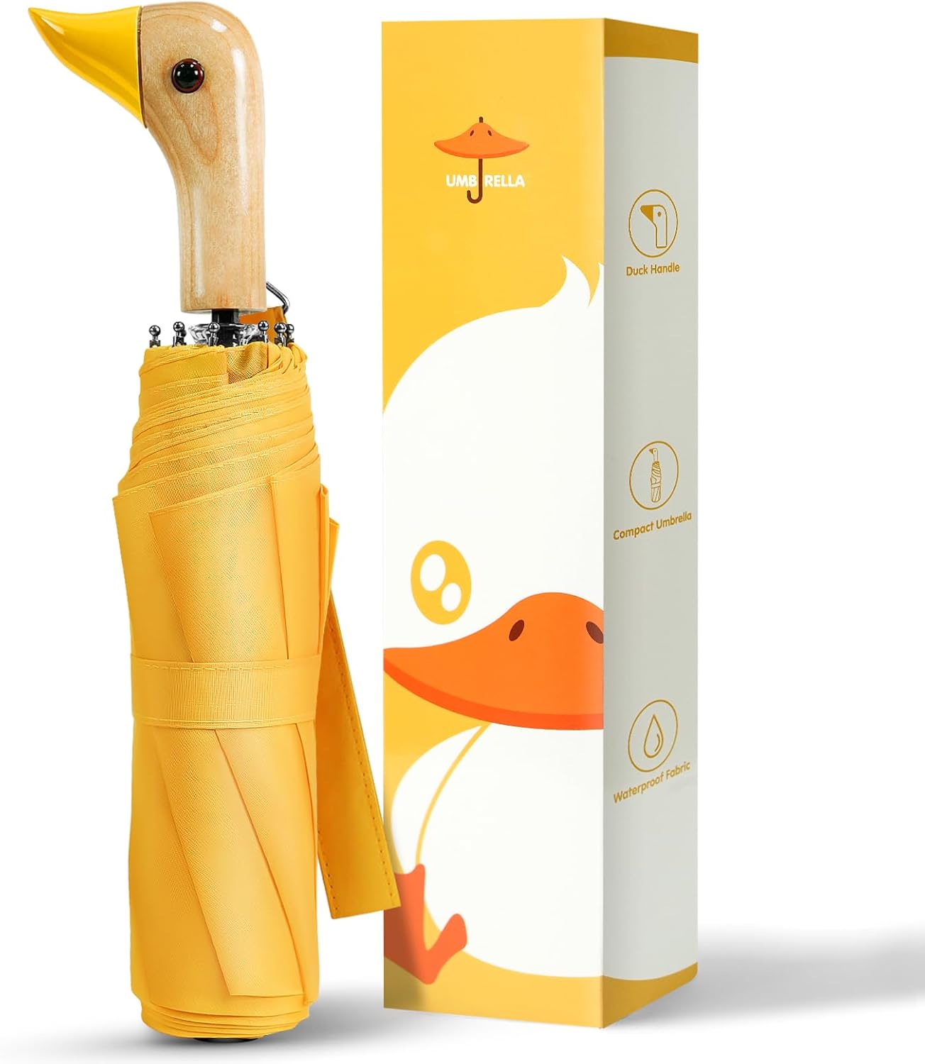 LEAGERA Cute Duck Head Folding Umbrella for Girls
