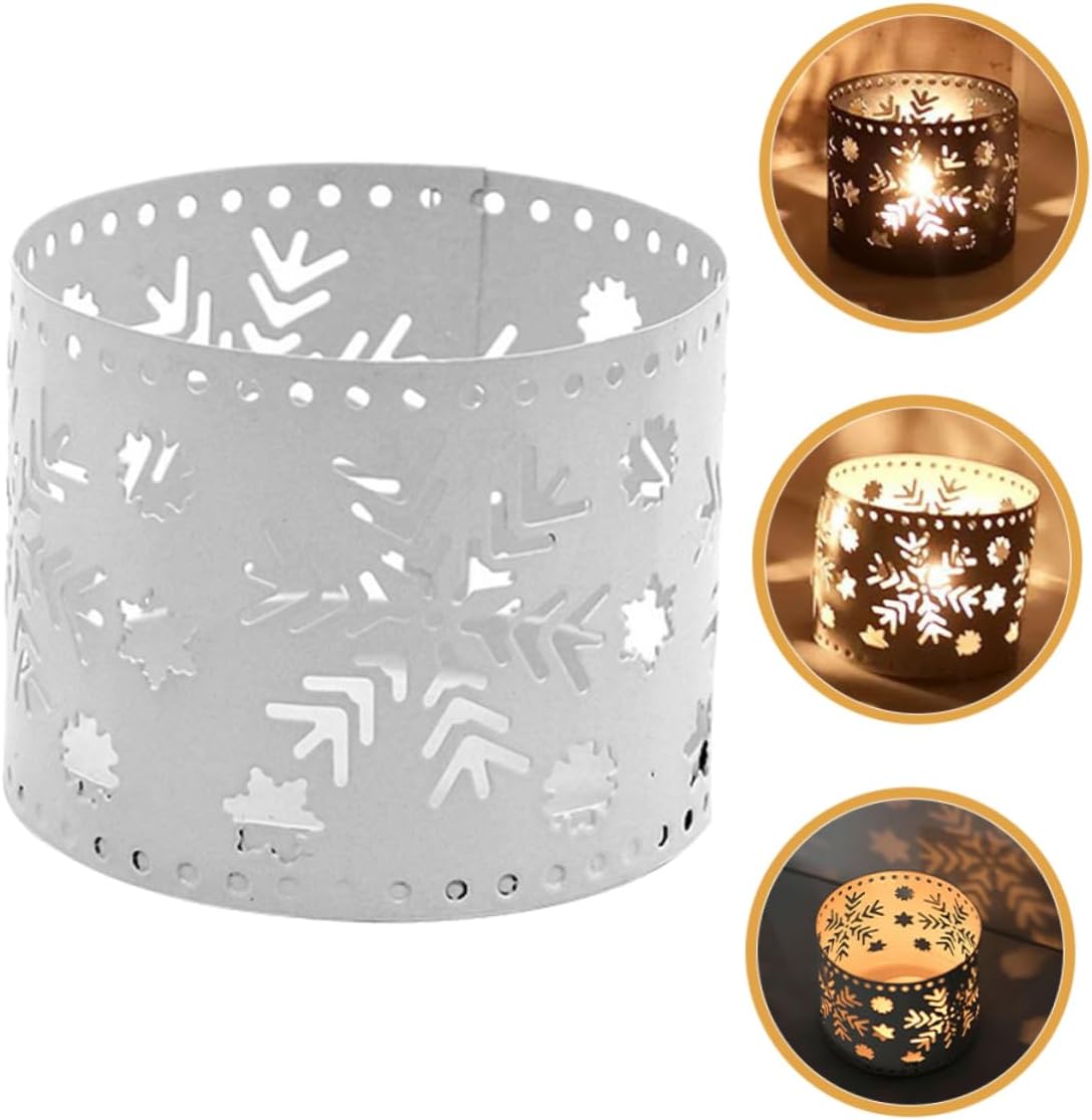 Iron Christmas Candle Holder Snowflake Design Pen Stand Decor