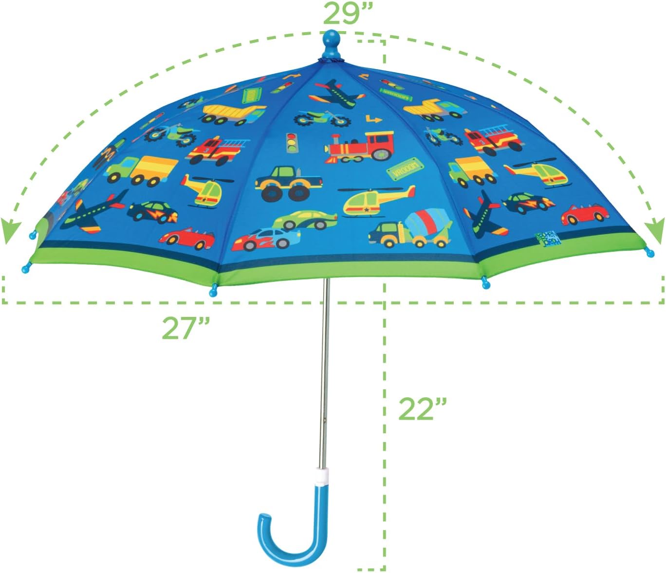 Stephen Joseph Toddler Folding Umbrella with Pinch-Free Closure and Vibrant Design
