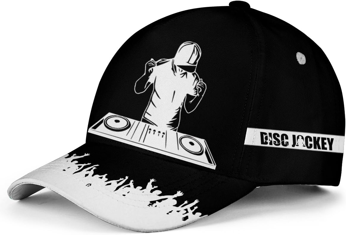 Personalized DJ Baseball Cap for Men Women Custom Name Funny Music Hat