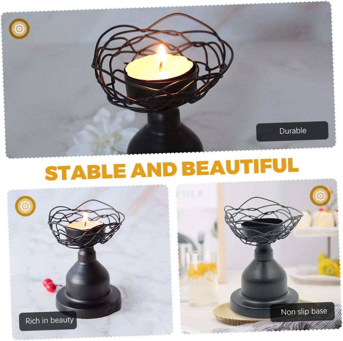 PRETYZOOM Bird Nest Candle Holder Tealight Stand