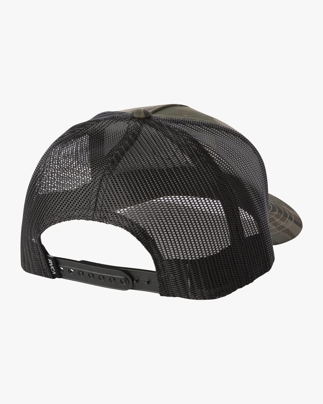 RVCA Mens Structured Trucker Hat with Stretch Mesh Back