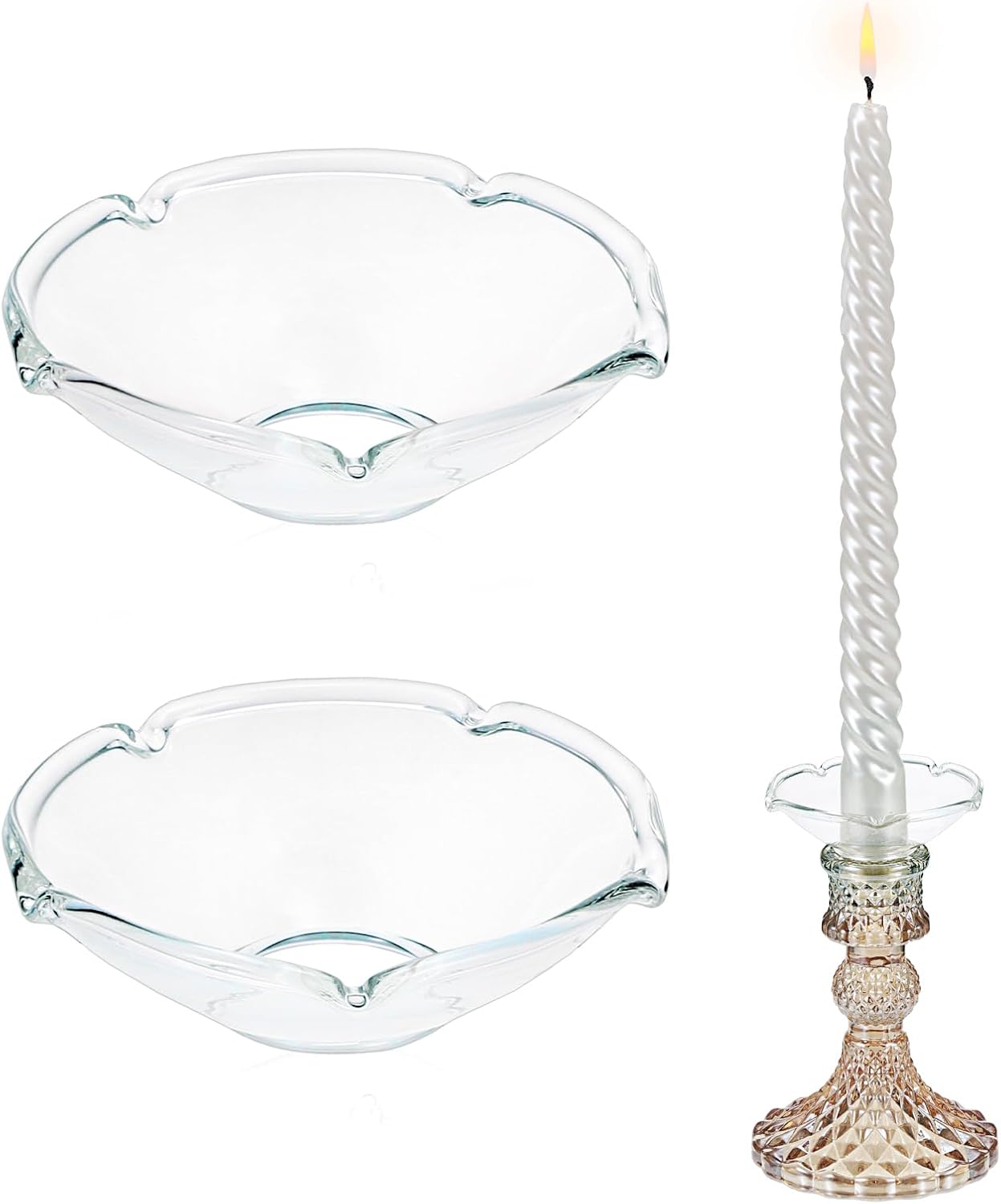OwnMy 2PCS Glass Candle Drip Protectors